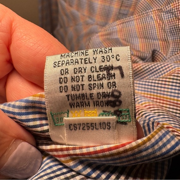 Bugatchi Men's Size Large Shaped Fit Button Front Shirt Multicolor Plaid - Picture 7 of 7